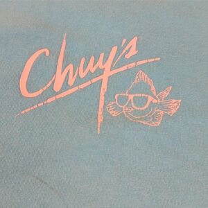 Chuy's Vintage Blue Tee Fun & Fabulous Iconic Fish Wearing Sunglasses Logo XL